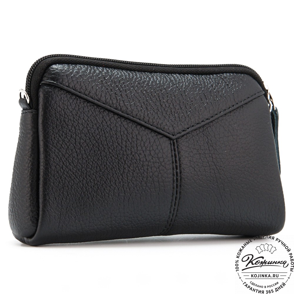 Кожаный клатч "Марта" (чёрный)